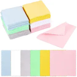50/20pcs 8x8cm Polish Polishing Cloth Silver Color Cleaning Polishing Cloth Soft Clean Wiping Cloth For Silver Gold Jewelry Tool