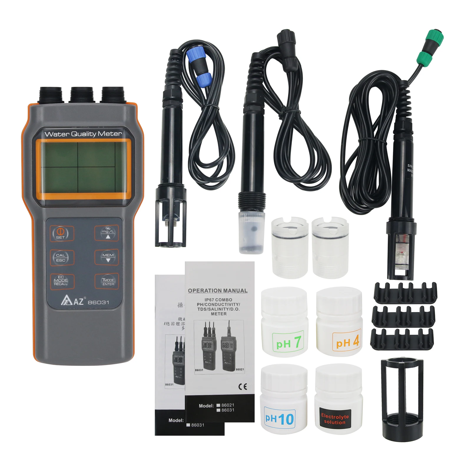 AZ86031 Water Quality Meter Multifunctional PH Tester Dissolved Oxygen Conductivity Salinity Detector