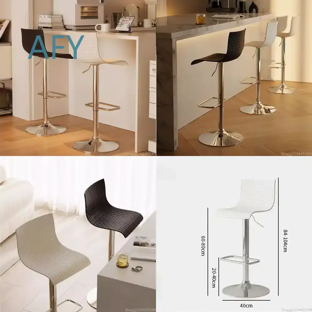 Nordic Adjustable Height Bar Stools for Coffee Shops Cafes Restaurants Homes Office Use Eco Friendly PP Plastic Seat High