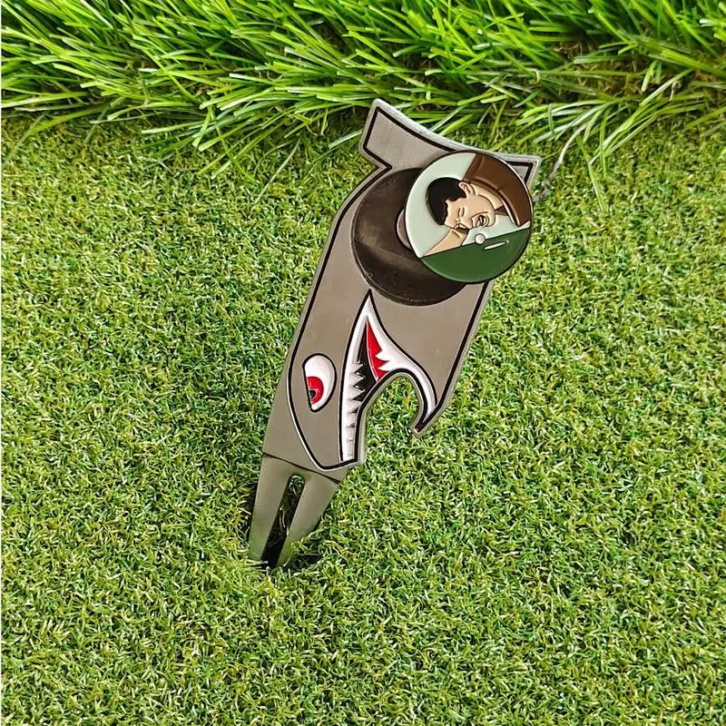 Golf Divot Tool Magnetic Golf Ball Marker With Hat Clip Stainless Steel 4 In 1 Bottle Opener Golf Club Holder Golf Accessories