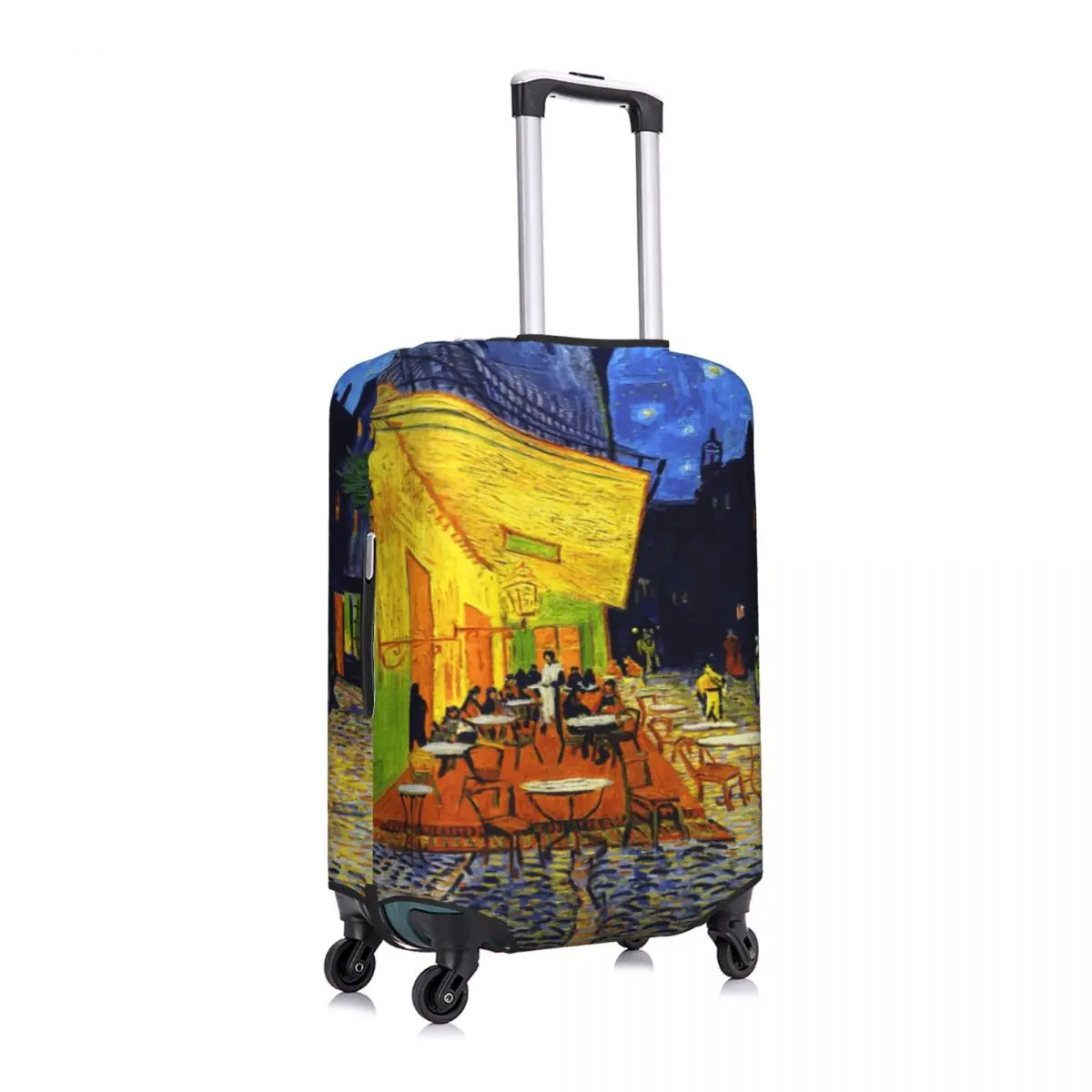 مقهى شرفة في الليل غطاء الأمتعة حامي لطيف فنسنت فان جوخ اللوحة حقيبة سفر الغطاء الواقي لمدة 18-32 بوصة #2