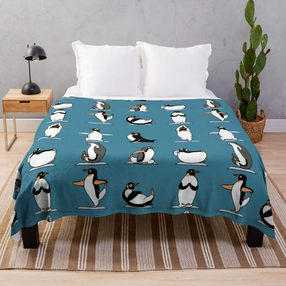 

Penguin Yoga Throw Blanket Warm Cozy Throw Blanket for Living Room Couch