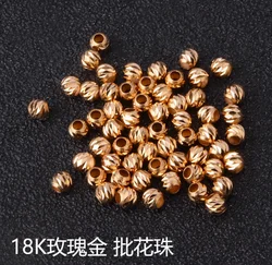 18k gold beads au750 jewelry accessories karat gold balls 2mm rose gold beads white gold beads 3 colors wholesale