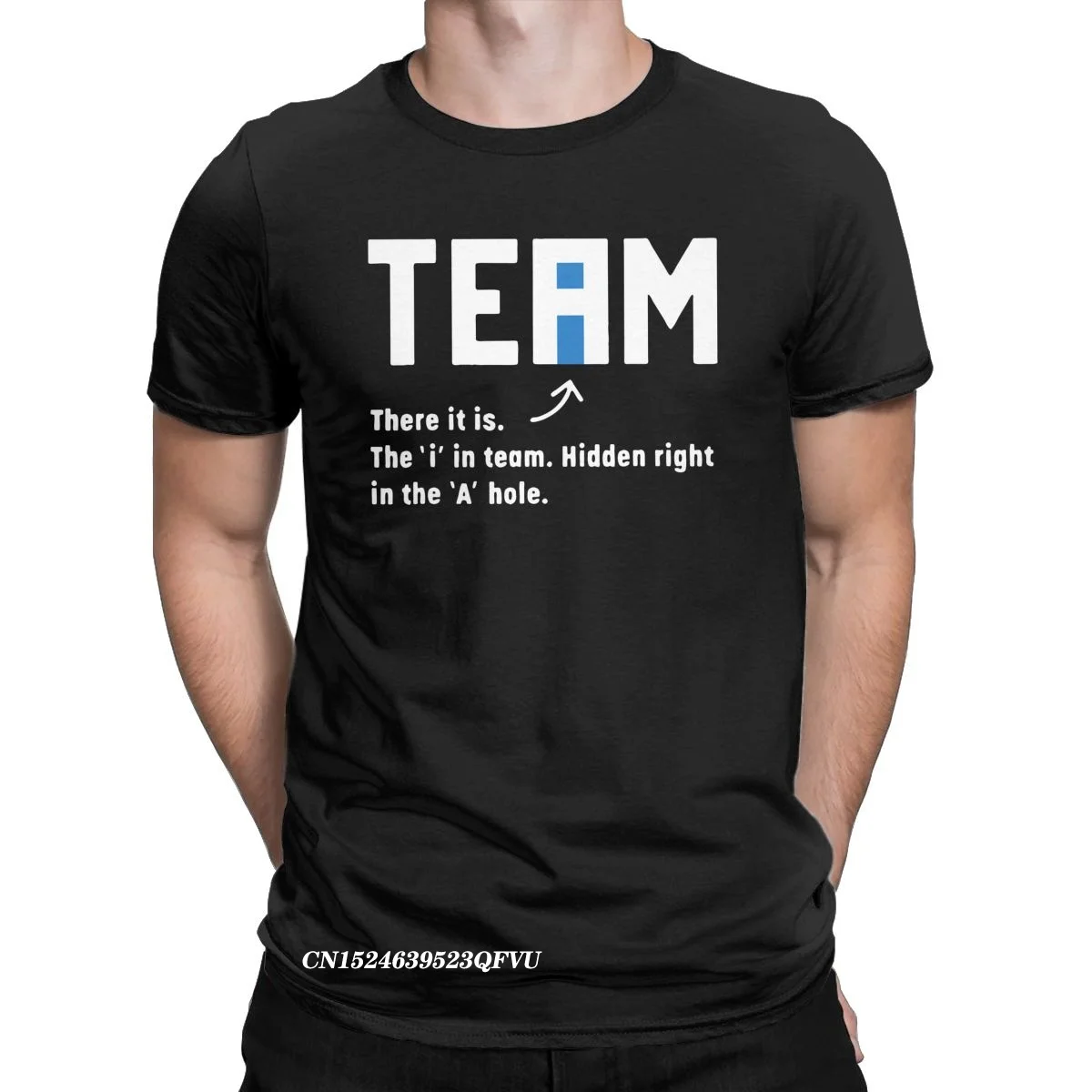 

Mens T-Shirts Team There It Is The I In Team Hidden In The Hole Casual Premium Cotton Tee Teamwork Tshirt Crew Neck Tops Party