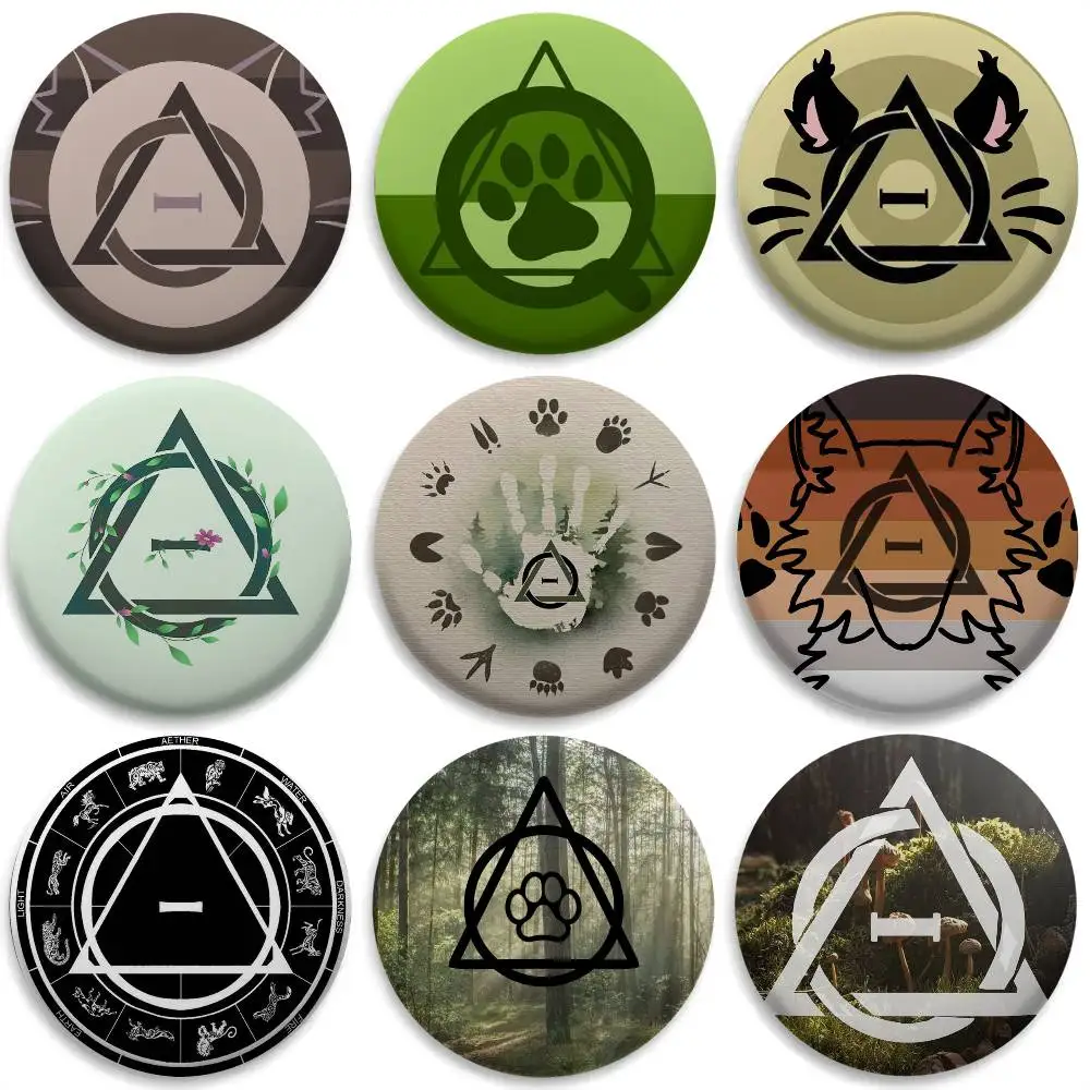 Therian Delta Logo شارات باردة مستديرة رائعة شارة دبابيس دبابيس الإبداعية للملابس قبعة ظهره هدية الملحقات