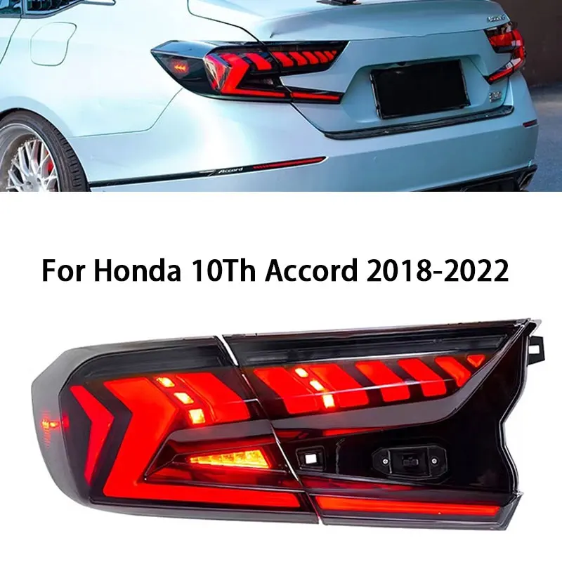 LED Tail Lights Assembly For Honda Accord 10th Gen 2018-2022 Dynamic Animation Breathing Brake lights Sequential Turn Signal