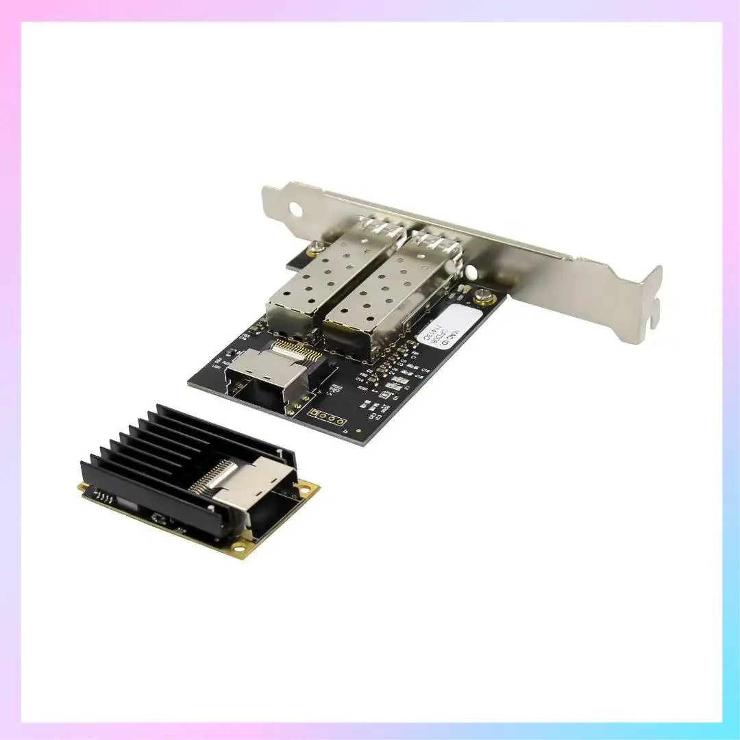

AB25-MINI Pci-E To Dual Port Gigabit Ethernet Network Card 1000M SFP Industrial Optical Fiber Server Card I350 Chipset