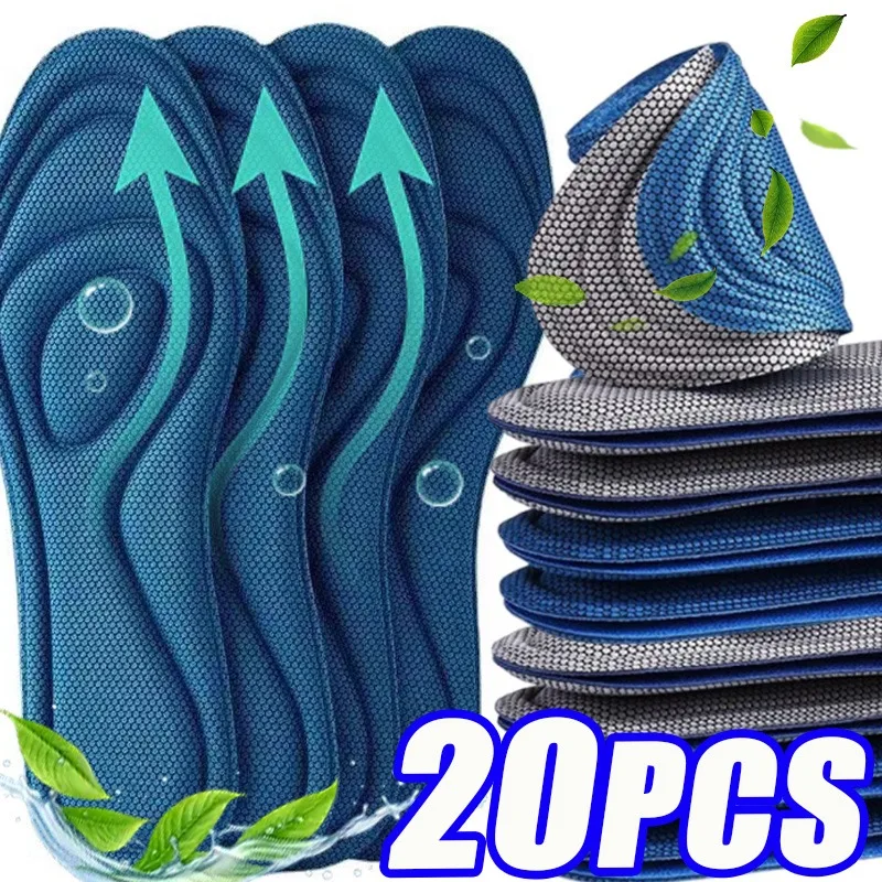 1 à 10 paires de semelles orthopédiques en mousse à mémoire de forme pour hommes et femmes, semelles antibactériennes et désodorisantes, absorption de la sueur, coussin de course