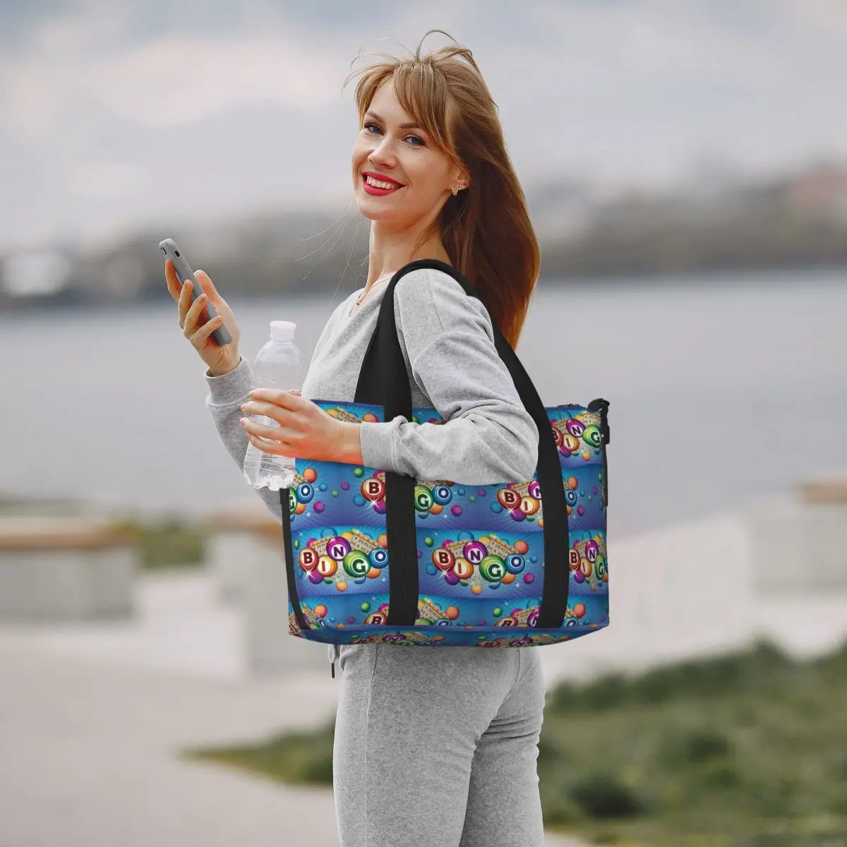 مضحك البنغو لعبة الشاطئ حقيبة سفر سعة كبيرة حمل الحقائب لصالة الألعاب الرياضية اليوغا المرأة التسوق حقيبة كتف واق من المطر
