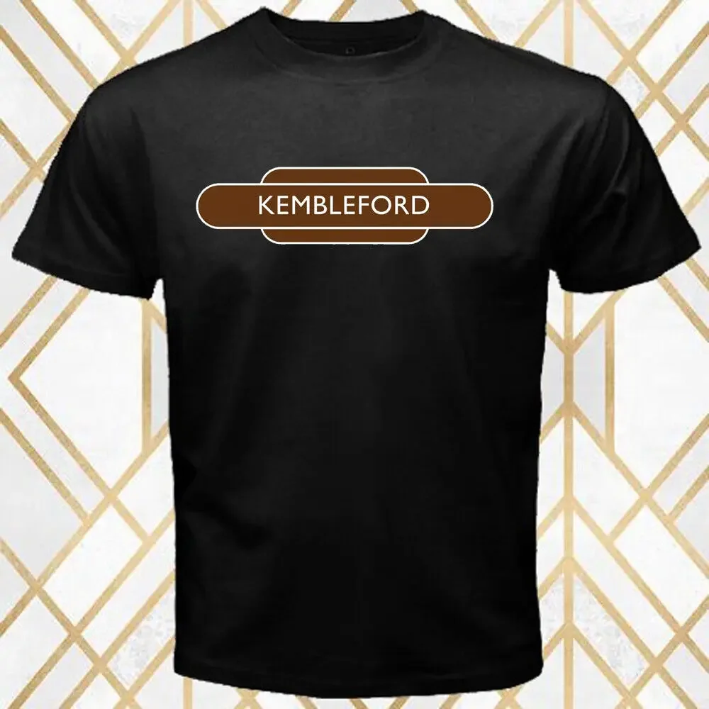 Kembleford Railway Station Men's Black T Shirt Size S 3XL