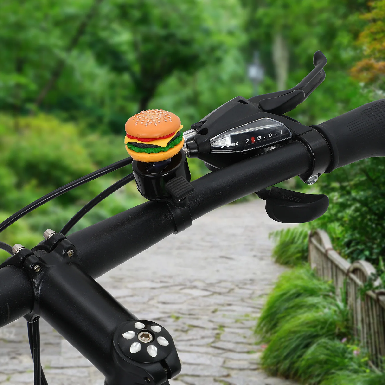 

Bicycle Bell Burger Shape Cartoon Design For Adults Sturdy Metal Scooter Bell Handlebars Road Cycling Mountain Bike Outdoor