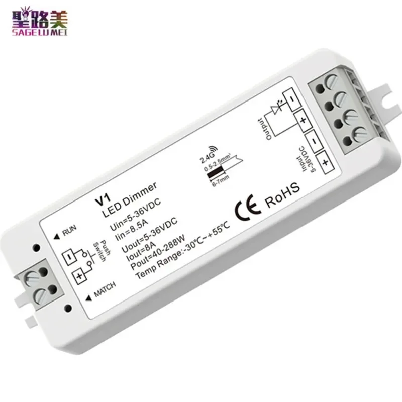 Imagem -04 - Controlador Remoto para Faixa Led de Cor Única Ajuste de Toque Push-dim dc 536v Canal R11 rf 2.4g v1 1ch 8a cv