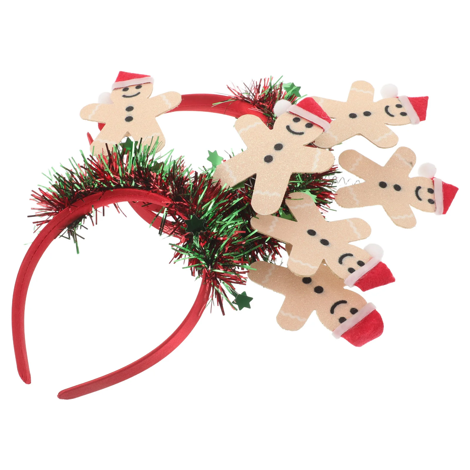 

3Pcs Gingerbread Holiday Headbands Festive Christmas Photo Booth Hair Accessories Party Favors for and Adults