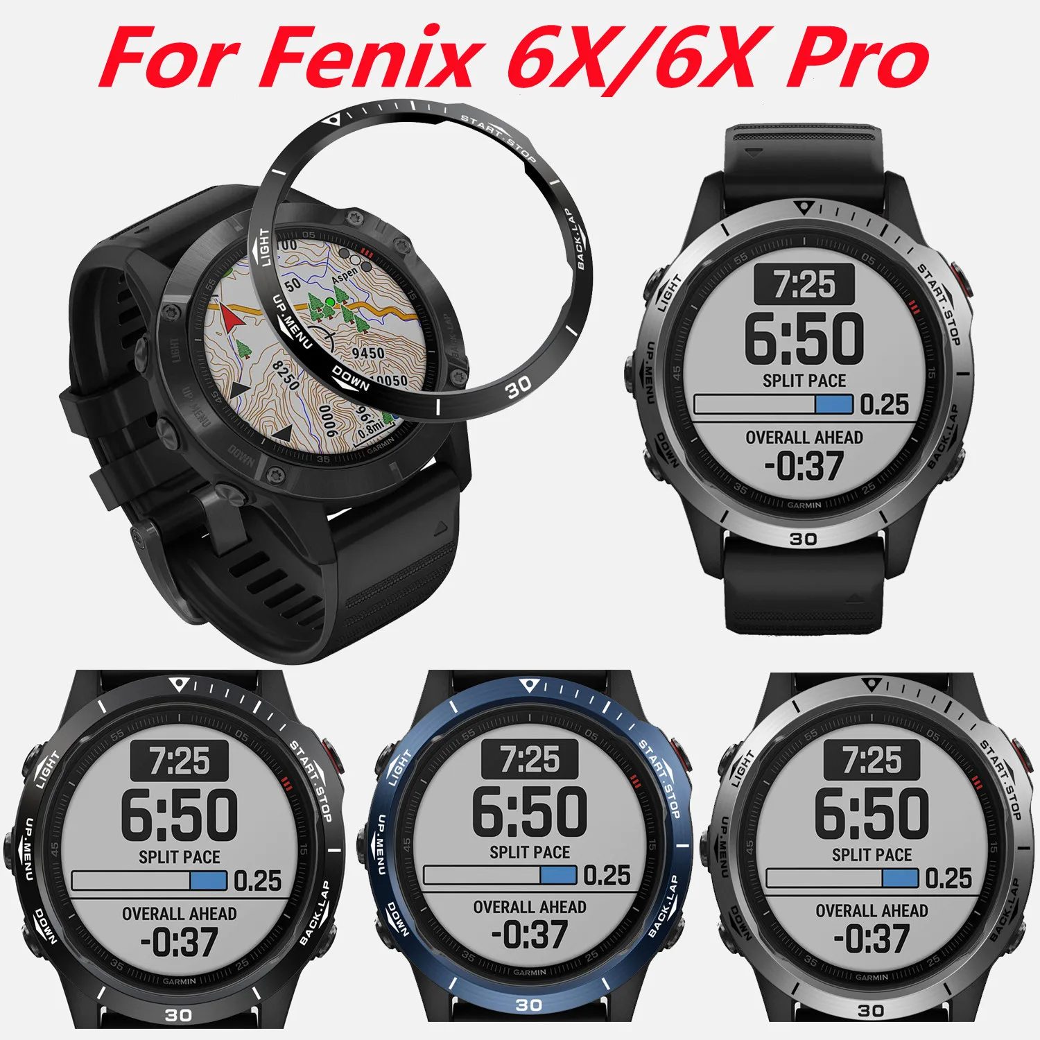 Metal Bezel Ring Case For Garmin Enduro Fenix 6X Watch Bezel Styling Frame Case Cover Protection For Garmin Fenix 6X Pro/6X Band