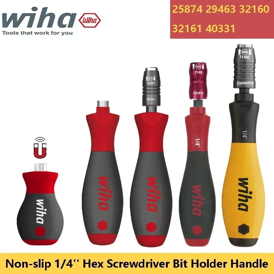 WIHA 387 Hex Screwdriver Bit Holder Handle Strong Magnetic 4-bead locki Non-slip Screwdriver Handle 25874/29463/32160/32161