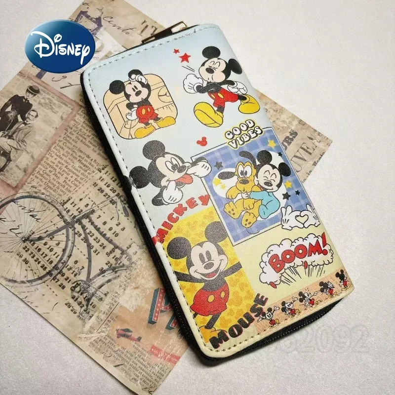 Disney Mickey New Women's Wallet Luxury Brand Fashion Long Women's Wallet Cartoon Coin Purse Multiple Card Slots Large Capacity