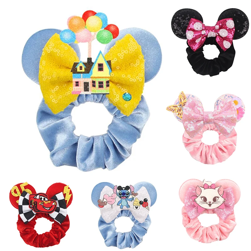1 Stück niedliche Haarbänder mit Cartoon-Pailletten und Schleifen-Accessoires für Damen und Mädchen, exquisites Haar-Accessoire für den täglichen Gebrauch
