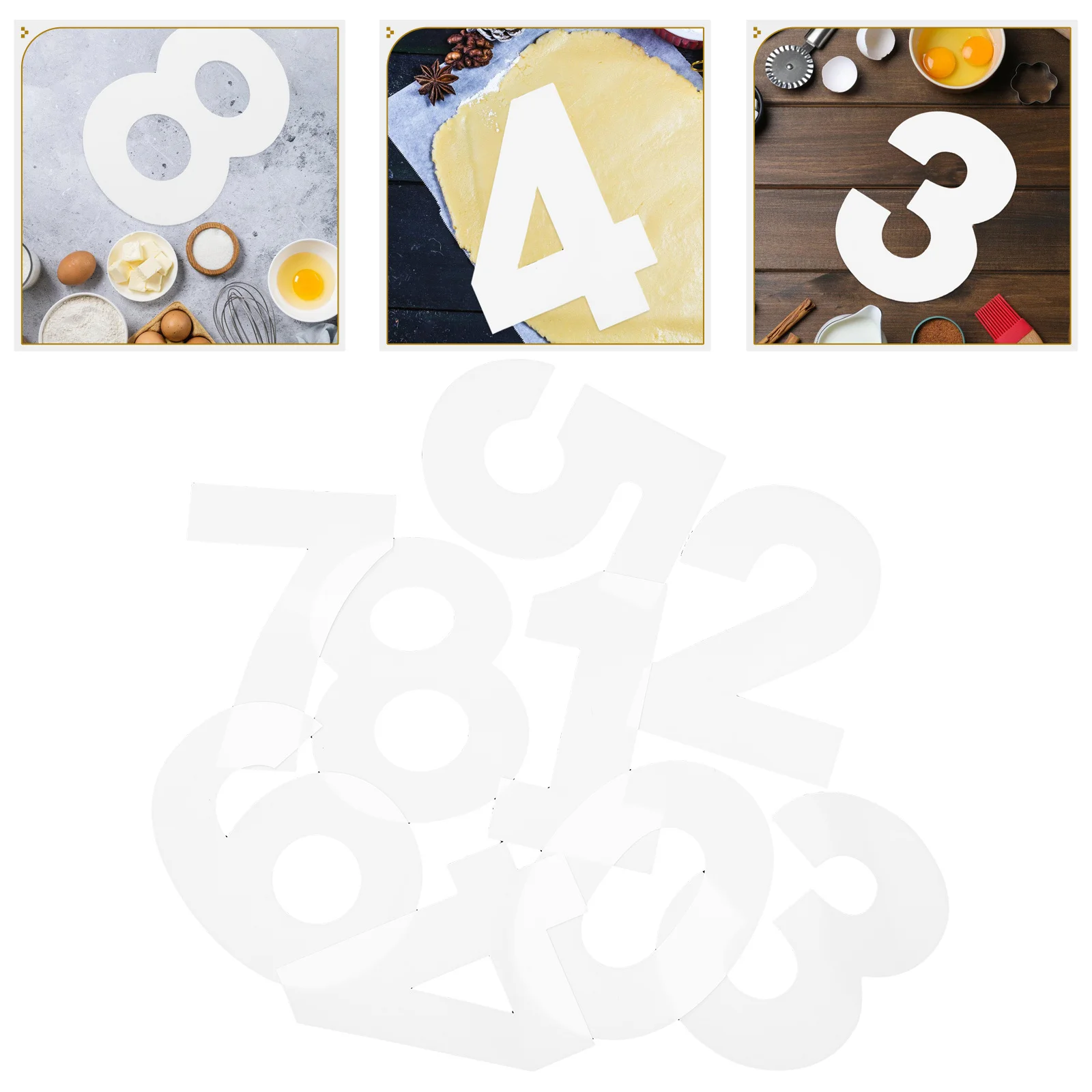 

9Pcs 0-8 Number Cake Molds Reusable Templates for Birthday Wedding Anniversary Baking Decorating Supplies Cake Mold Baking Pan