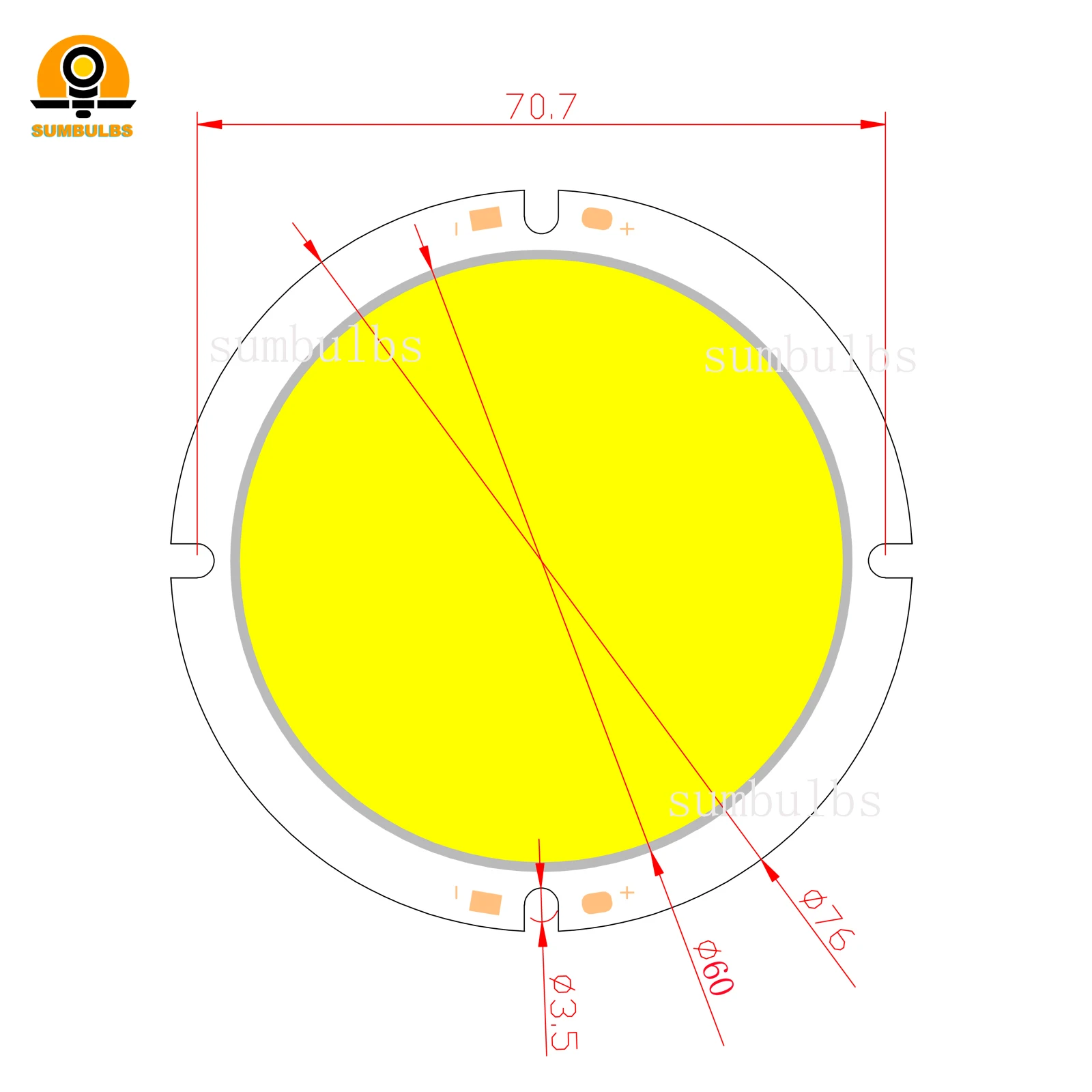 [SUMBULBS] 7660 20W 30W LED źródło Chip oświetlenia COB dla lampa halogen DC 30V-33V naturalnie ciepły zimna biel dla DIY oświetlenie