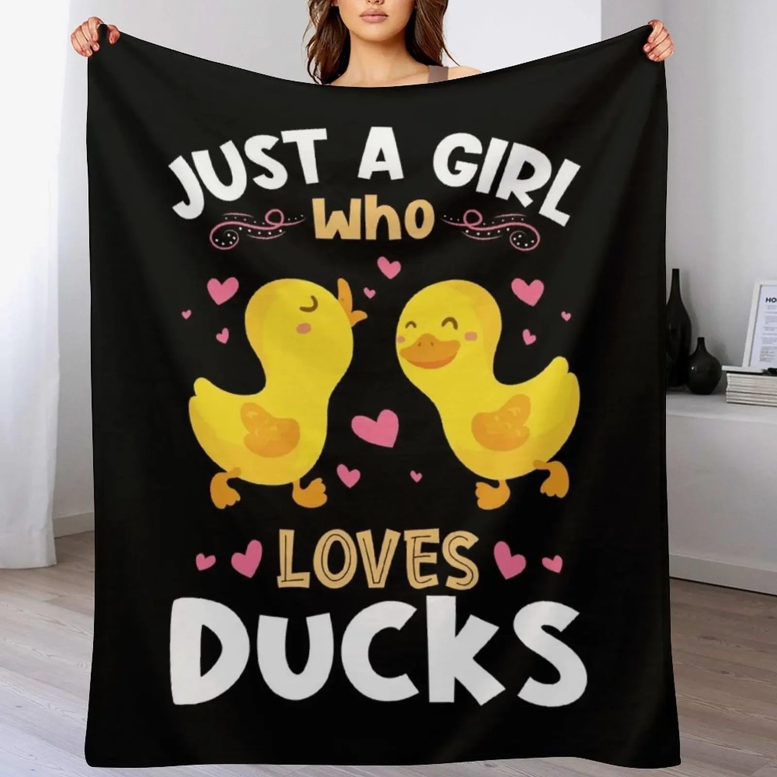 

Just a Girl who Loves Ducks Gift Throw Blanket Cute Beautifuls Soft Beds cosplay anime Blankets