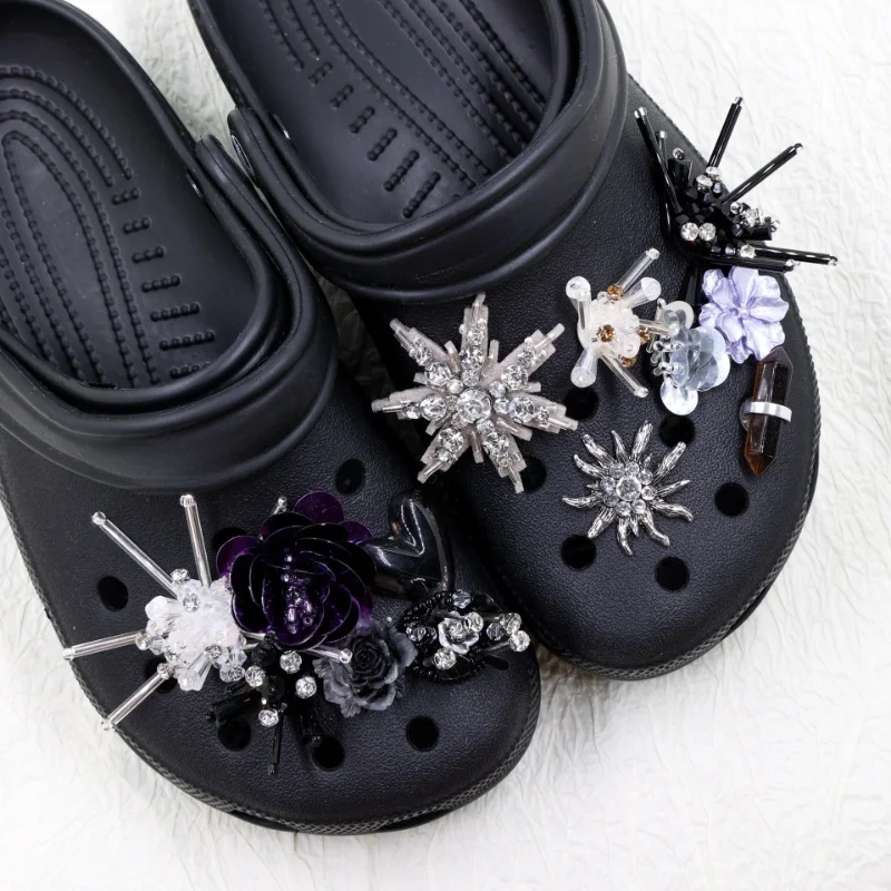 New Advanced Feeling Shoes Charms Set Removable Rhinestone Colorful  for Sandals Perfect Fashion Accessory for Xmas Gifts