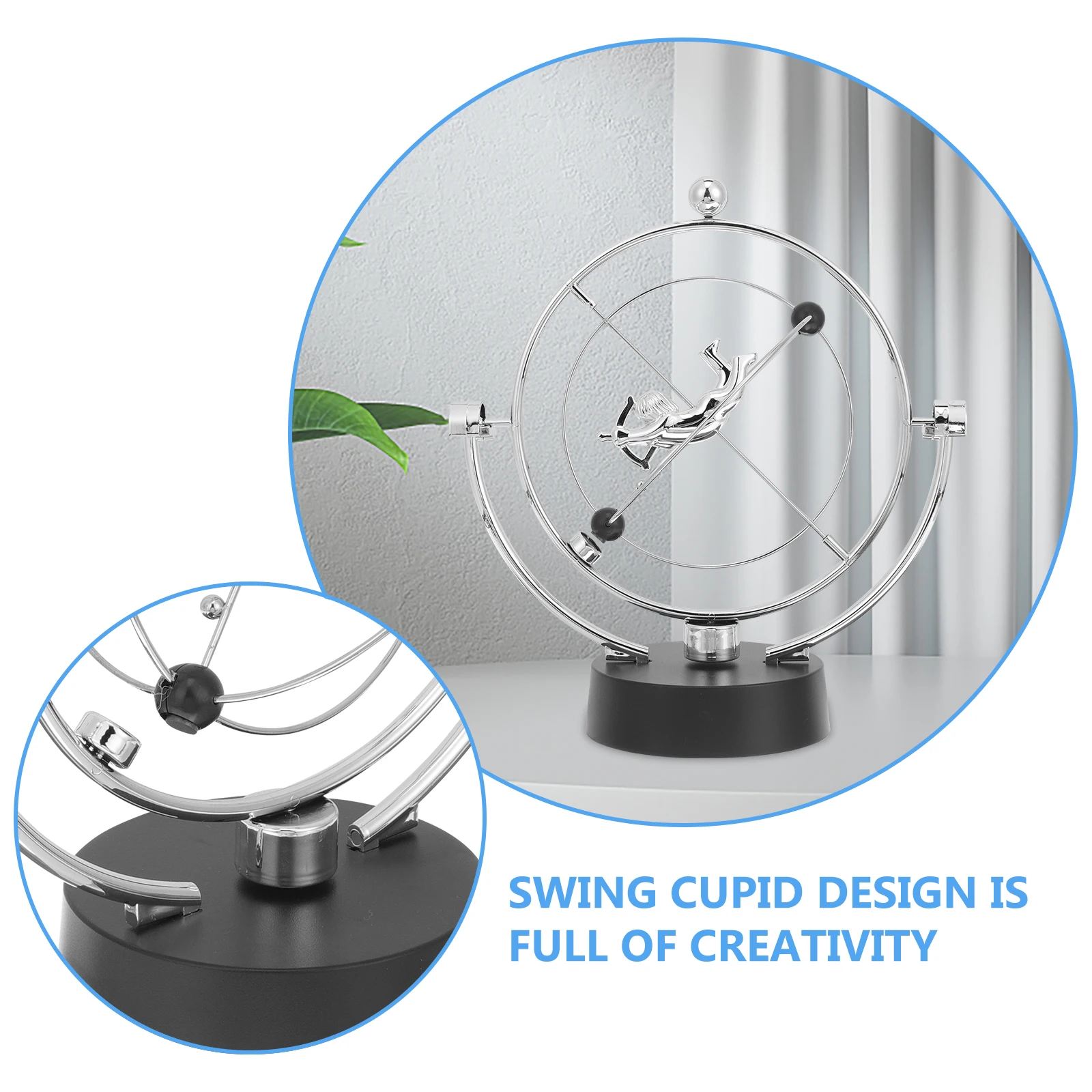 

Creative Perpetual Motion Desk Cupid Swing Design Electronic Physics Gadget For Office Home Decoration Science Classroom Unique