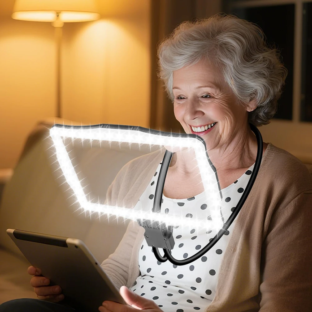10-fache Lupe mit 50 LED-Arbeitsleuchten, großer Linse, handgehaltener beleuchteter Vergrößerer zum Lesen, Nähen, Reparieren, Basteln, für Hobbys und Heimreparaturen