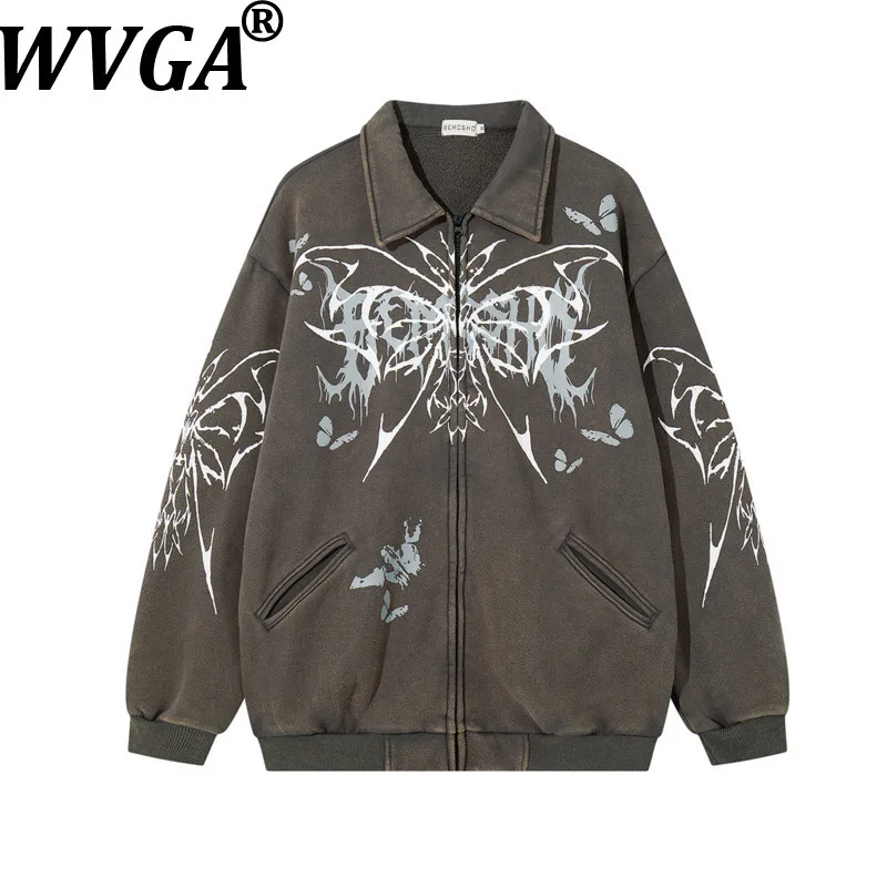 

WVGA весенне-осенний новый мужской темный свитшот с отложным воротником Tide High Street, модные нишевые шикарные повседневные топы Ins W12243