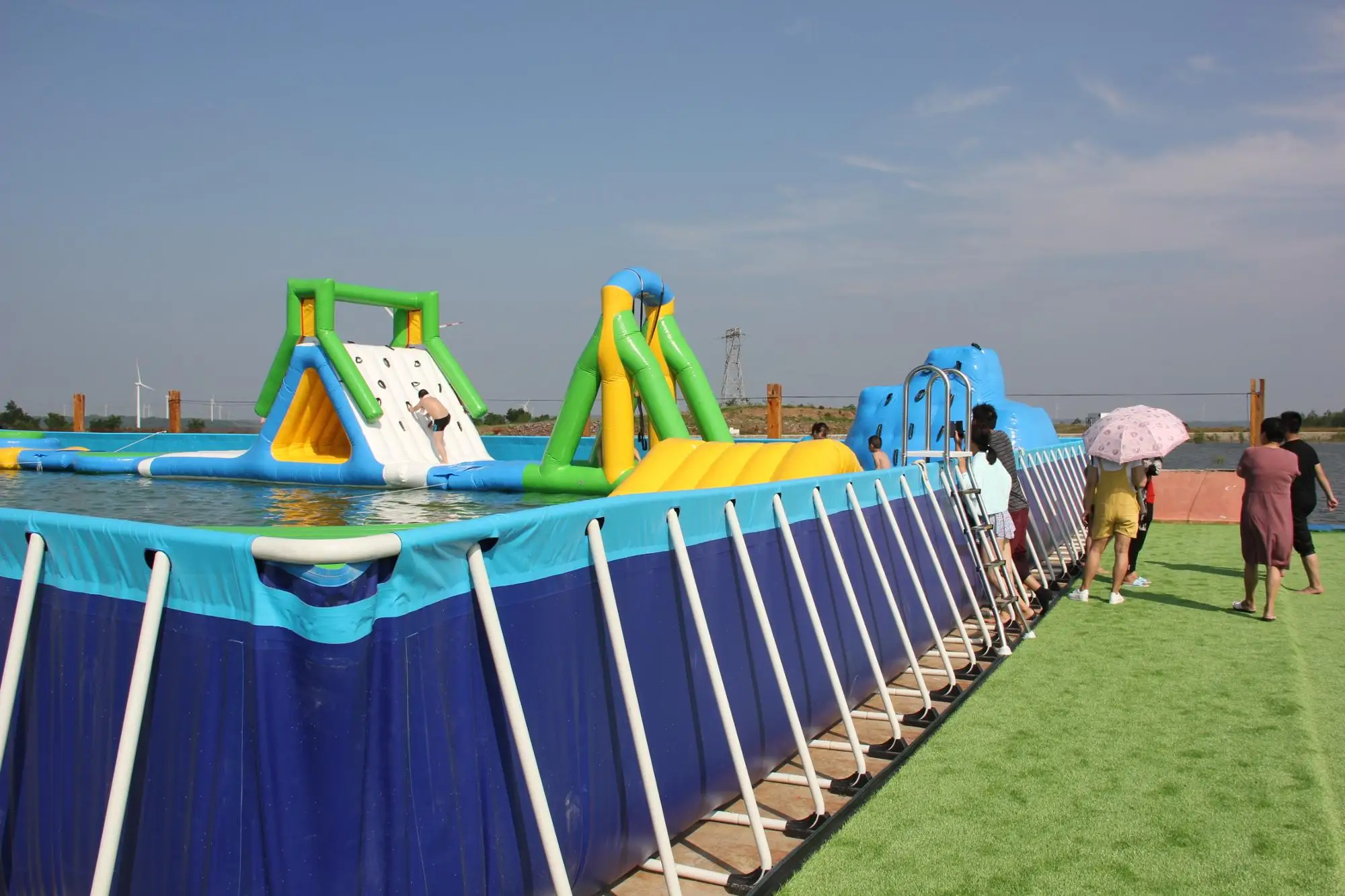 Maßgeschneidertes Pool zum Schwimmen/großes Schwimmbecken mit Stahlrahmen für Kinder