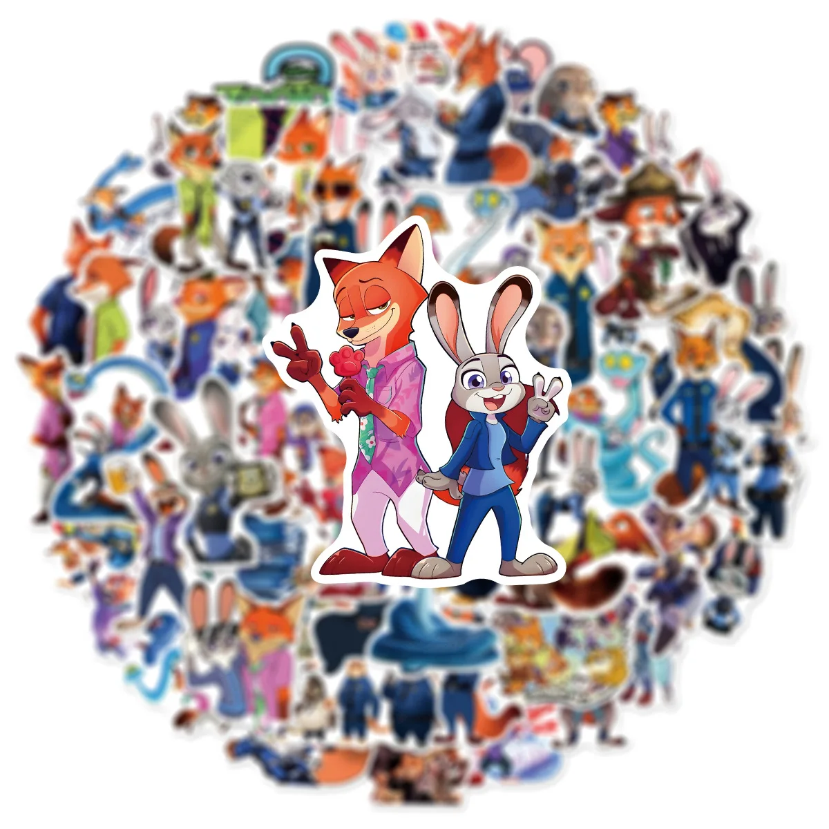 50 Uds. De pegatinas de grafiti de Zootopia bonitas de Disney, decoración creativa para cuaderno, tableta móvil, pegatinas impermeables, juguetes DIY para niños, regalos