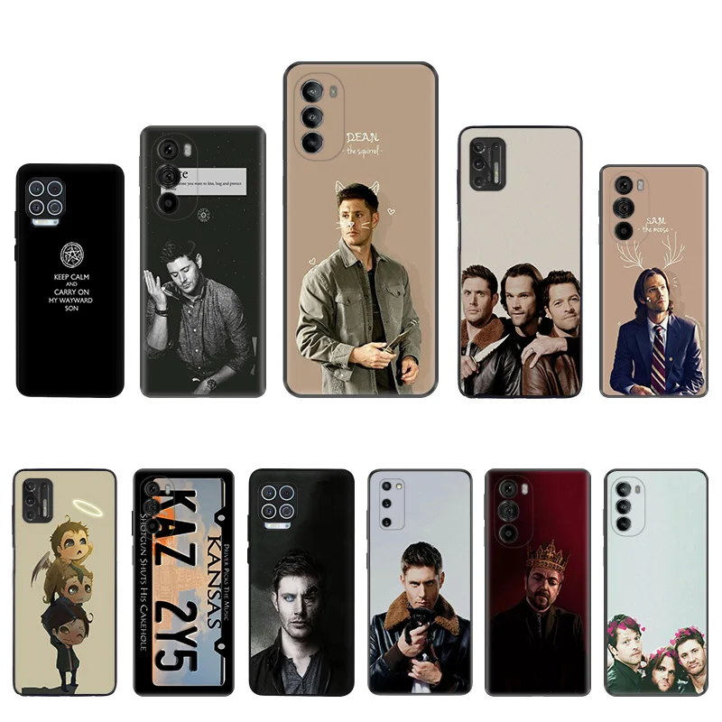 Black Soft Phone Case for Motorola G32 G50 G51 5G G60 G71 G22 G52 G72 G53 G73 G60S Moto G9 Power Crowley Supernatural Cover