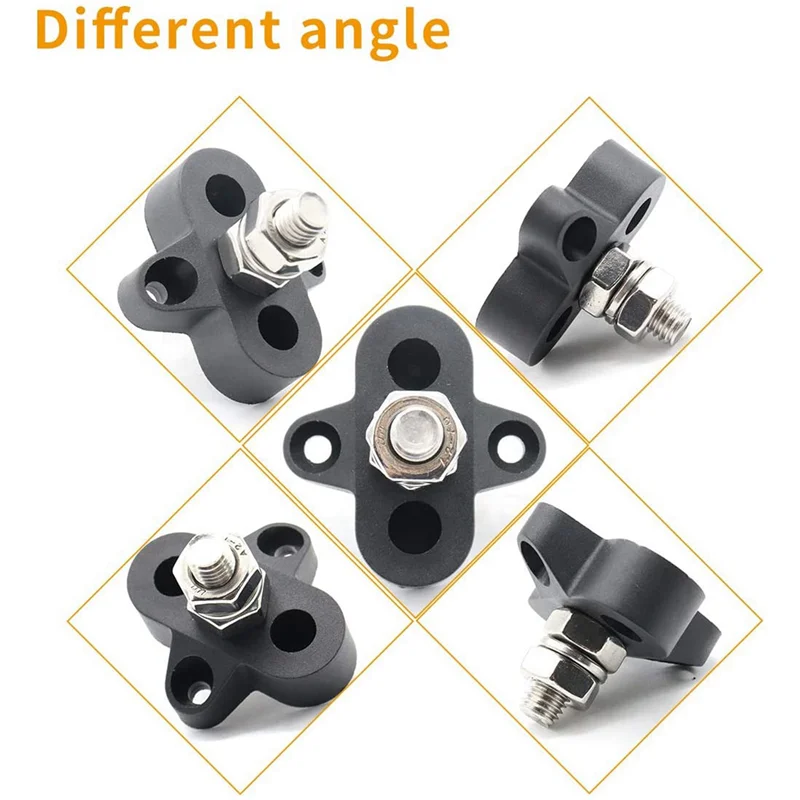 AT53 10Pcs 5/16 Inch DC 48V Busbar Power Terminal Block M8 Positive Negative Power Distribution Stud For RV Ship Boat