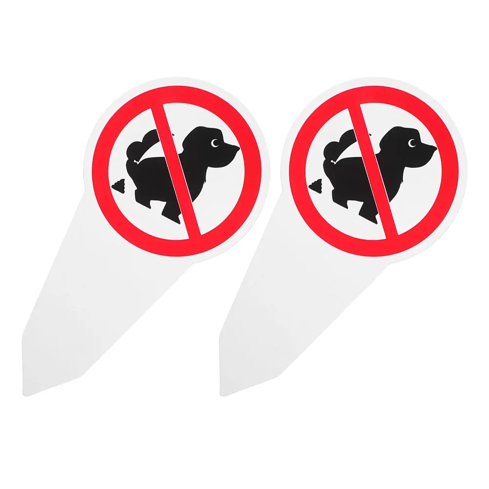 

2Pcs No Dog Pooping Signs Weatherproof Yard Stakes Lawn Sign Dog Waste Warning Clean Area Yard Sign Stake No Pooping Signs Stake