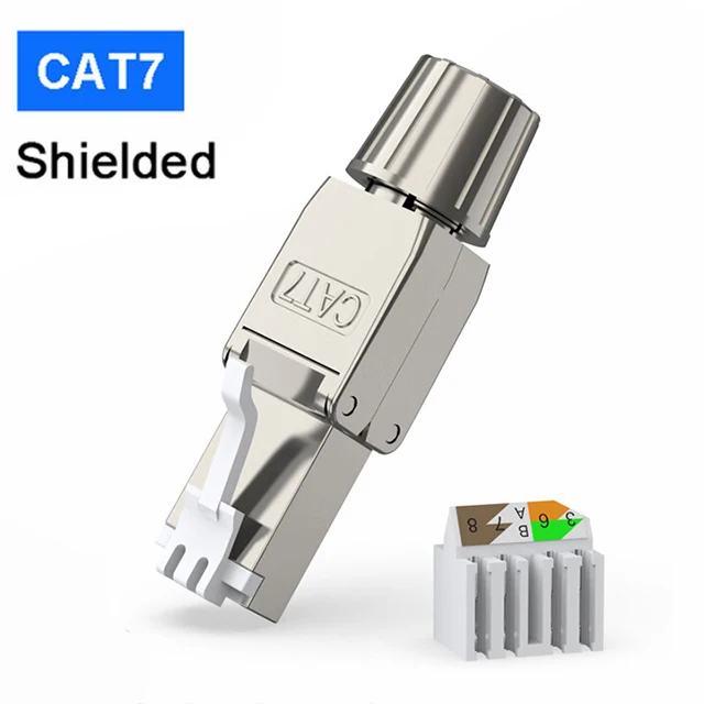 ZoeRax RJ45 Cat6A Cat7 Cat8 Werkzeugfreier Stecker Wiederverwendbarer Abgeschirmter Ethernet-Feldmodularstecker 2000MHz 40Gbps LAN-Kabel 22-26AWG