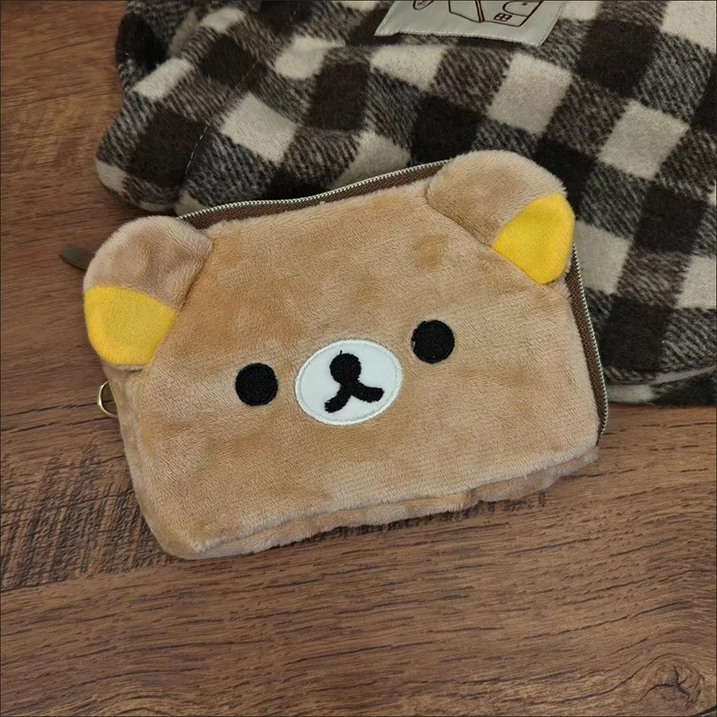 2025 جديد Kawaii Rilakkuma محفظة شفافة محيطية أنيمي تحت عنوان حافظة بطاقات ومفتاح حافظة التخزين المنظم فتاة هدية عيد ميلاد