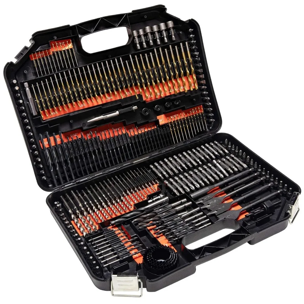 Drill Bit Set, 246 PCS Titanium HSS Drill Bit Kit Screwdriver Bit Kit, with Carry Case for Metal, Masonry, Wood, Plastics