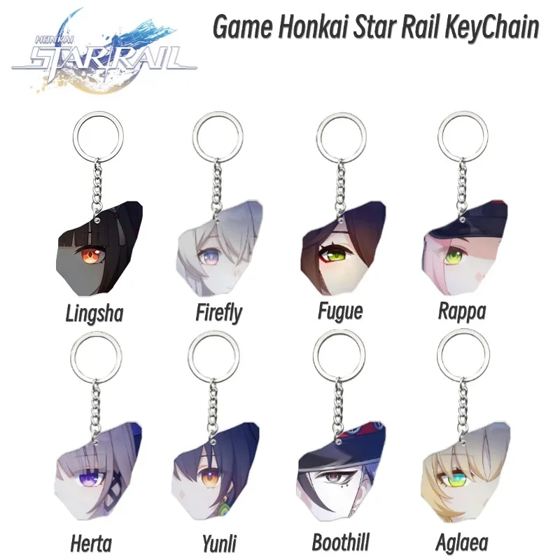 Game Honkai Star Rail Acheron Robin Aglaea hanabi Black Swan RuanMei Jingliu Fugue Kafka Keychains Pendant Car KeyChain Gift