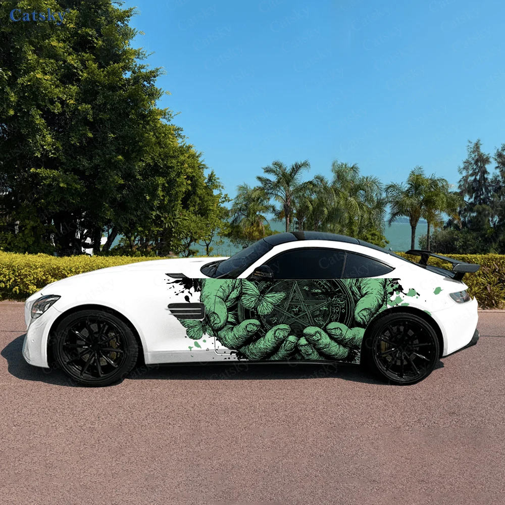 

Hands Mysterious Pentagram Car Vinyl Wraps Decal Self-adhesive PVC Sticker Suitable for Trucks SUV Decor Auto Accessories Gift