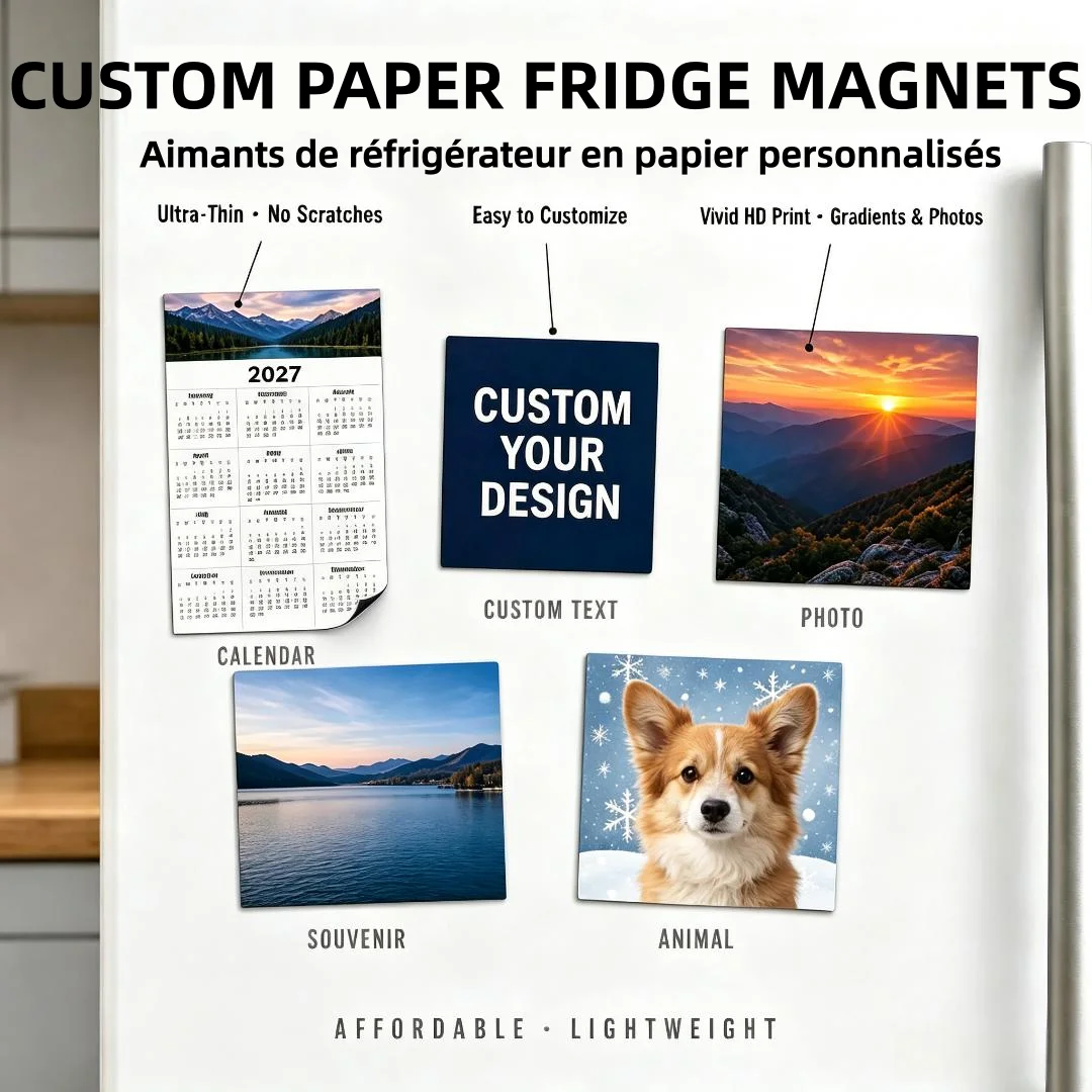 Custom Paper Fridge Magnet Portable Magnetic Fridge Message Board Personalized Photo Magnetic Fridge Sticker Strong Magnet