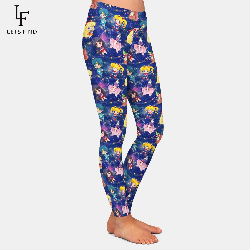 LETSFIND – Leggings taille haute pour femme, pantalon extensible, décontracté, avec personnage de dessin animé imprimé en 3D, nouvelle collection