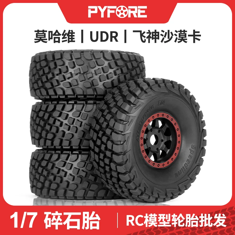 

1/7 Scale 17MM Hex RC Tires - Fit TRAXXAS Mojave UDR & FEISEN Desert Truck | All-Terrain Off-Road Short Course Tyres