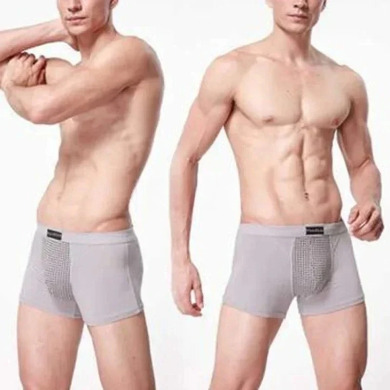2024 Magnetic Therapy Men's Underwear Tourmaline Prostate Health Boxer Shorts L-6XL Breathable Enlarging Underpants image 3