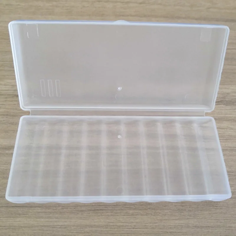 10-slot Clear Plastic Battery Storage Box Number 7 With-Rigid Container Holder Organization Supplies For Battery Collection