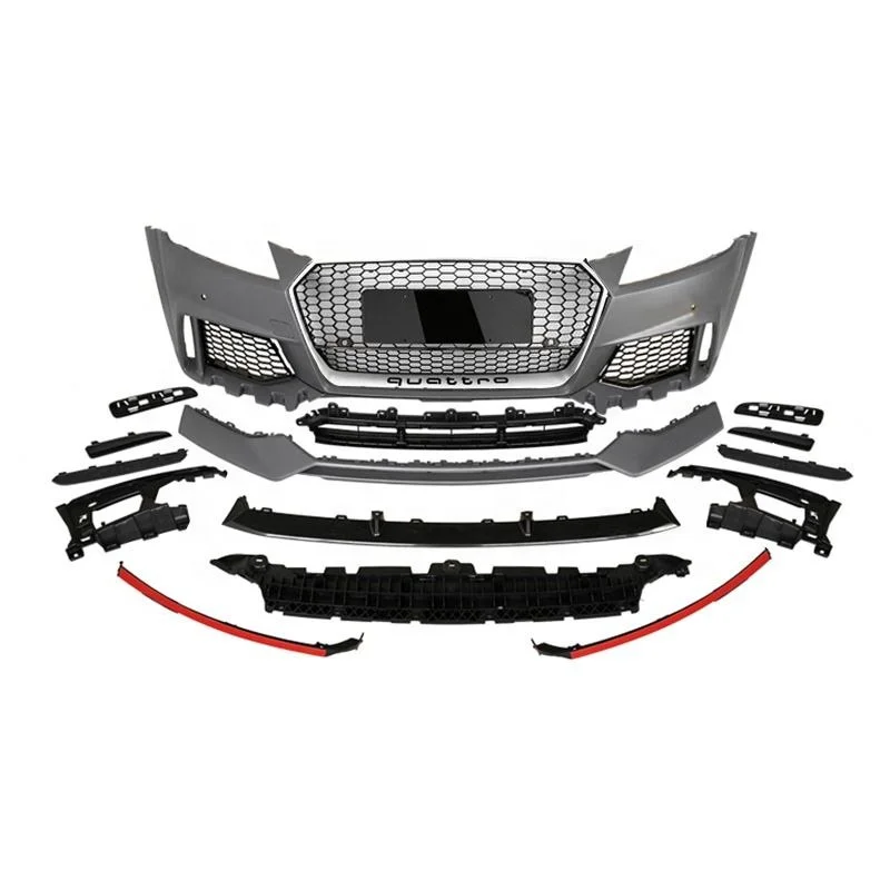 TTRS bodikits Front Bumper With honeycomb grill For  TT TTS Body Kit 2015 2016 2017 2018 PP ABS Material