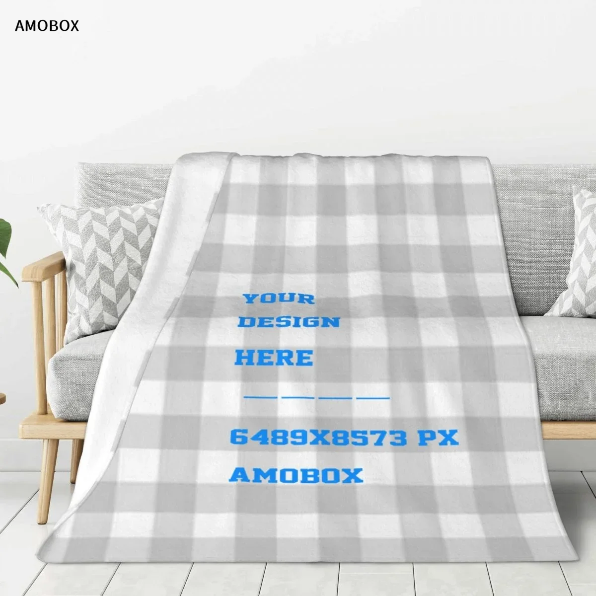 

AMOBOX Customizable Throw Blanket Soft Cozy Flannel Blanket for Home Bed Sofa Couch Chair 80x60in