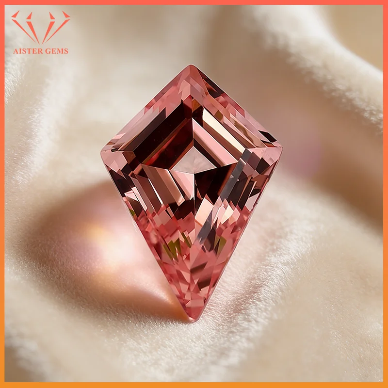 

Lab Grown Padparadscha Stones Special Shape Loose Gemstones Kite Cut 7x10mm With AGL Certificate