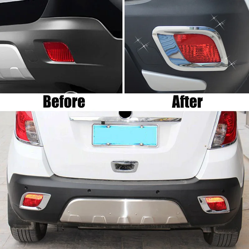 For Buick Encore Opel/Vauxhall Mokka 2012 2013 2014 2015 2016 Chrome Rear Fog Light Foglight Lamp Cover Trim Molding Decoration