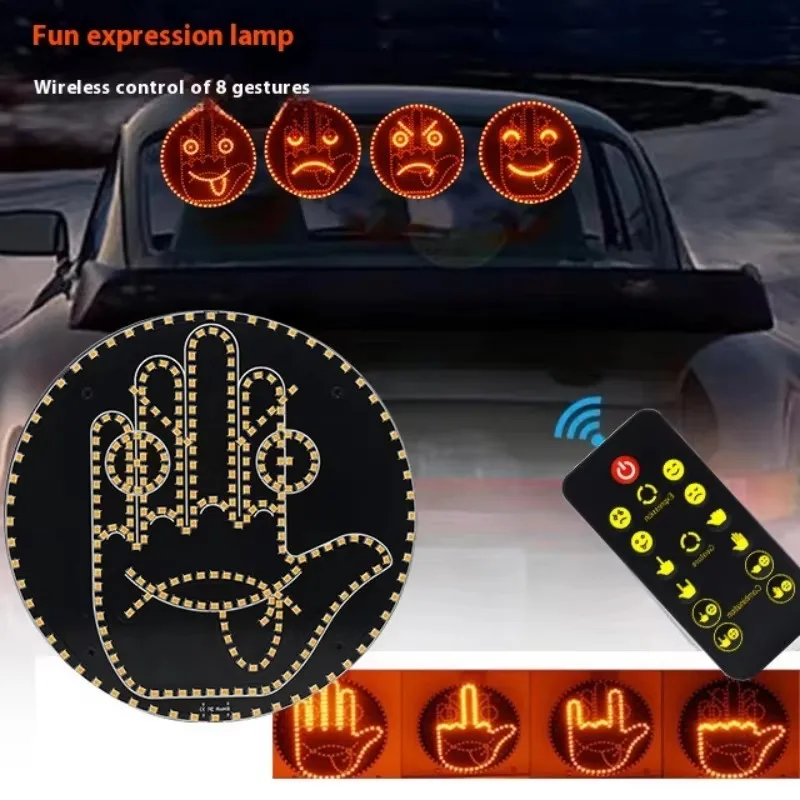 Lumière Doigt Et Signe Expression 2 En 1 Avec Télécommande - 14 Modes Gestes Voiture