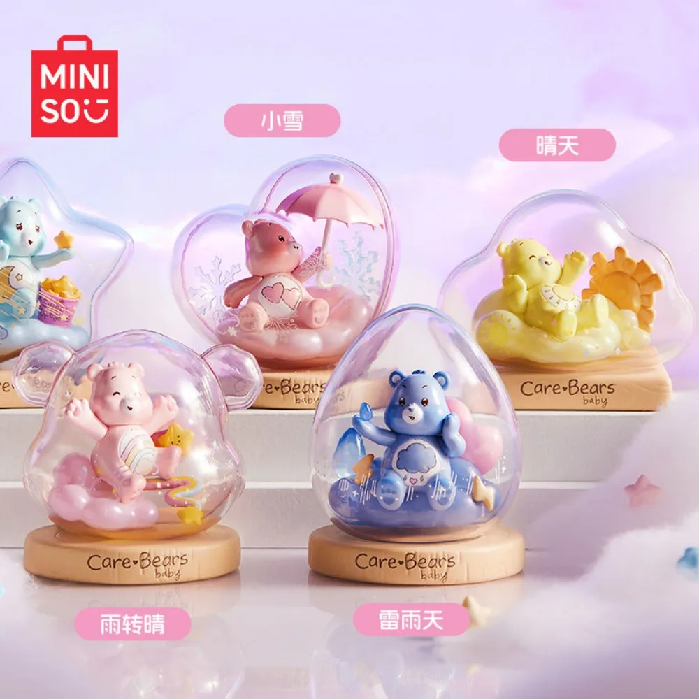 Original MINISO Care Bear Weather Forecast Series Blind Box Animation Cartoon Cute Ornament Hand Figure Birthday Gift