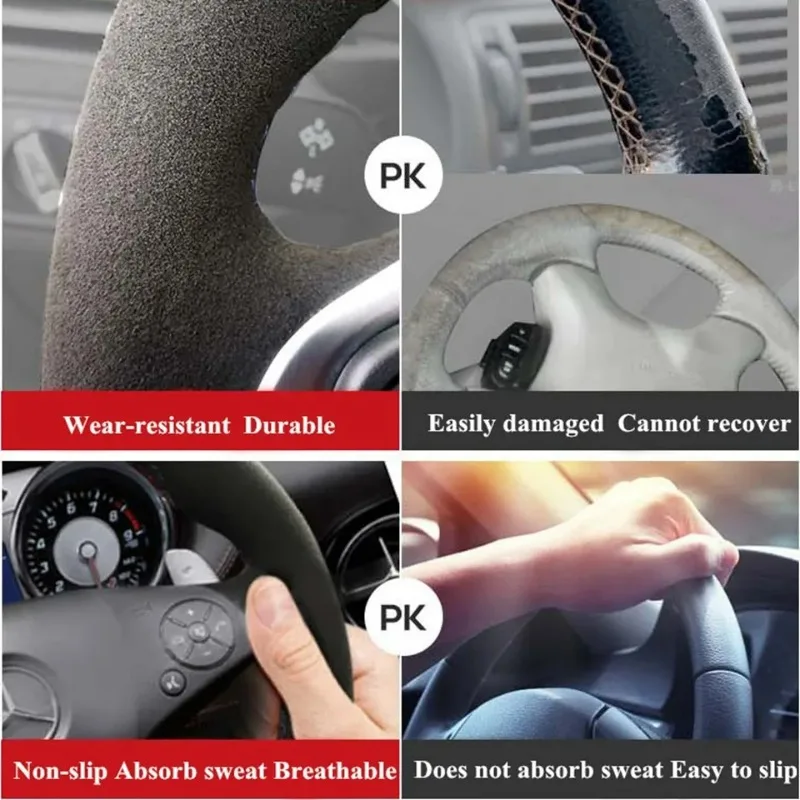 DIY Car Steering Wheel Cover Soft Suede Leather for Mini Hatchback/Mini Cooper S R50 R52 R53 2001-2006 Car Accessories